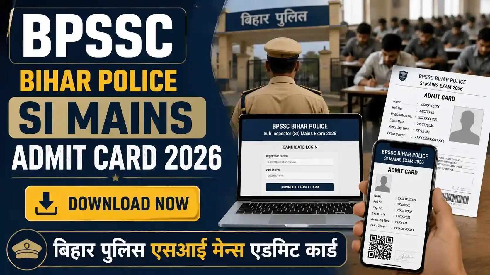 BPSSC Bihar Police SI Mains Admit Card 2026