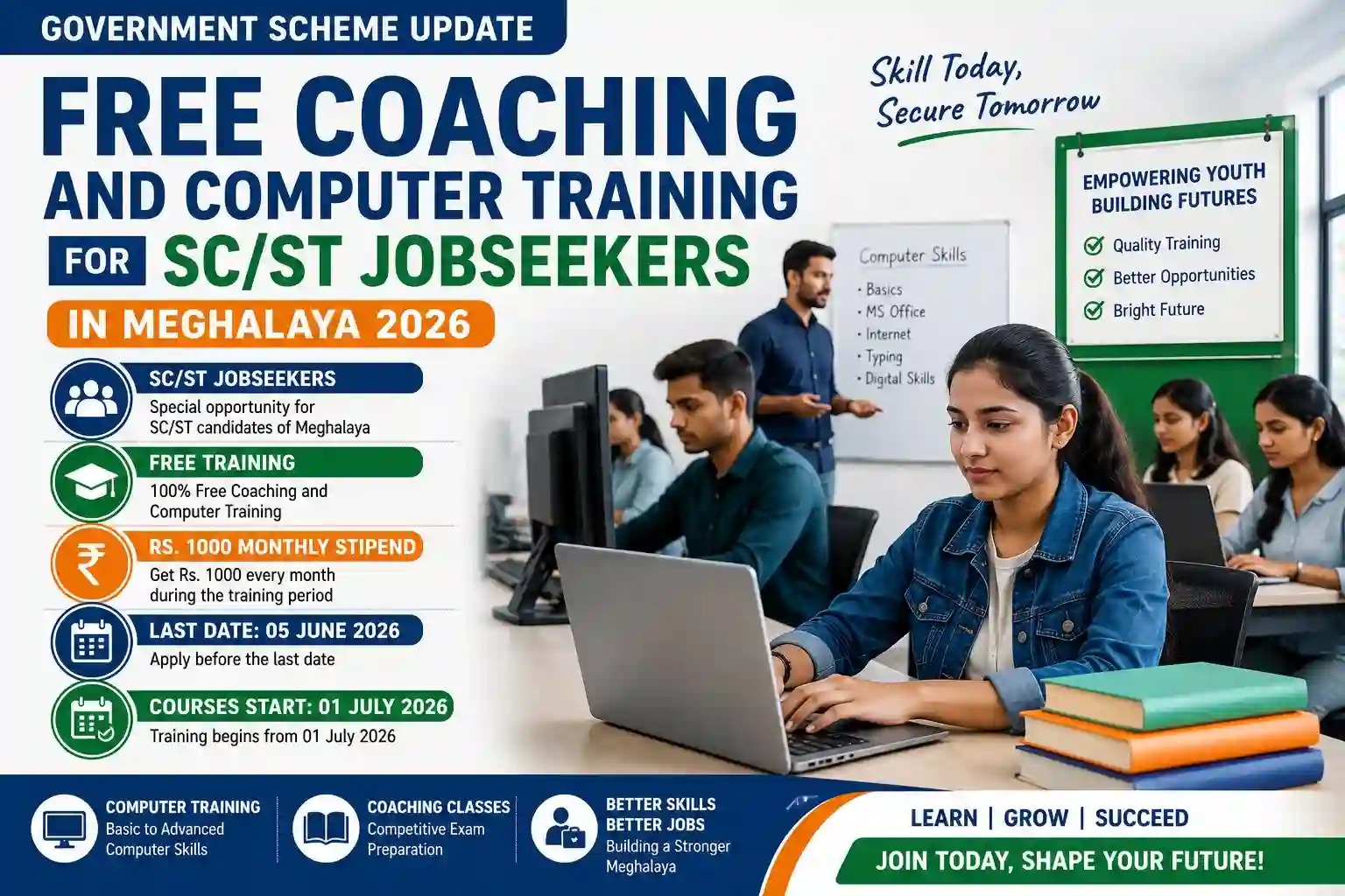 Free Coaching for SC ST Jobseekers Meghalaya 2026