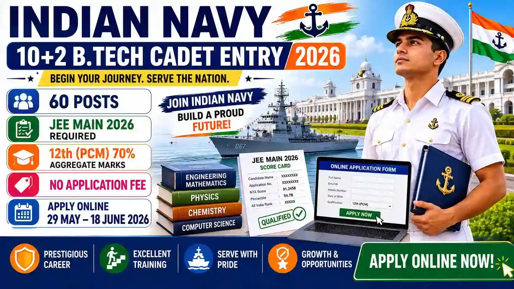 Indian Navy 10+2 B.Tech Cadet Entry 2026