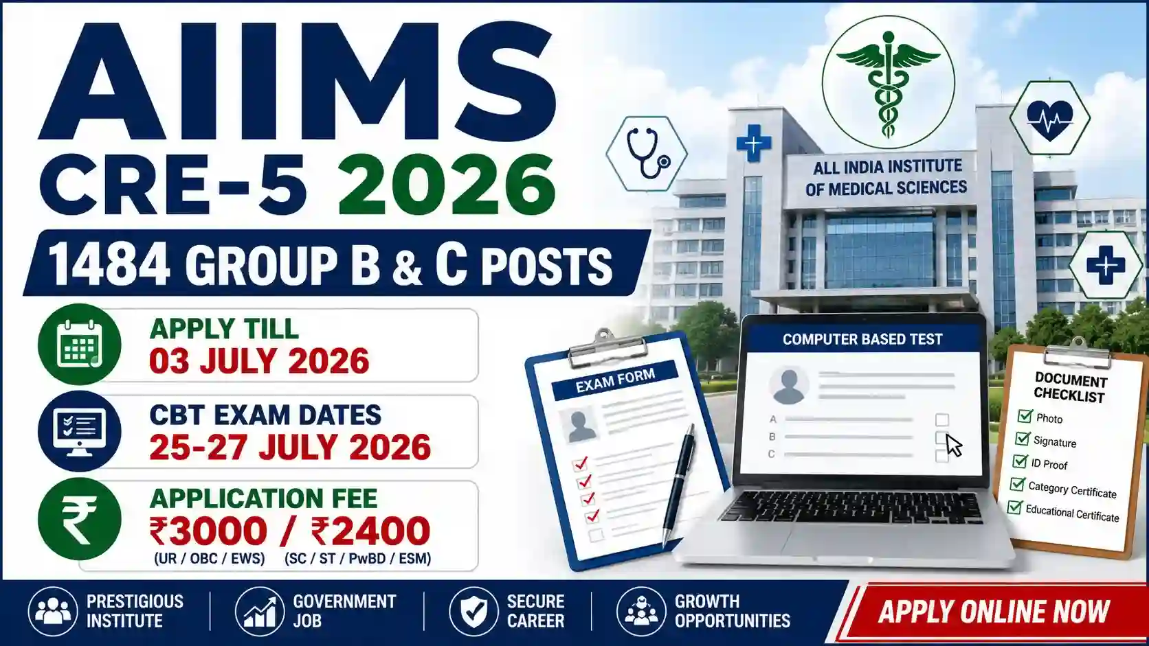 AIIMS CRE-5 Recruitment 2026