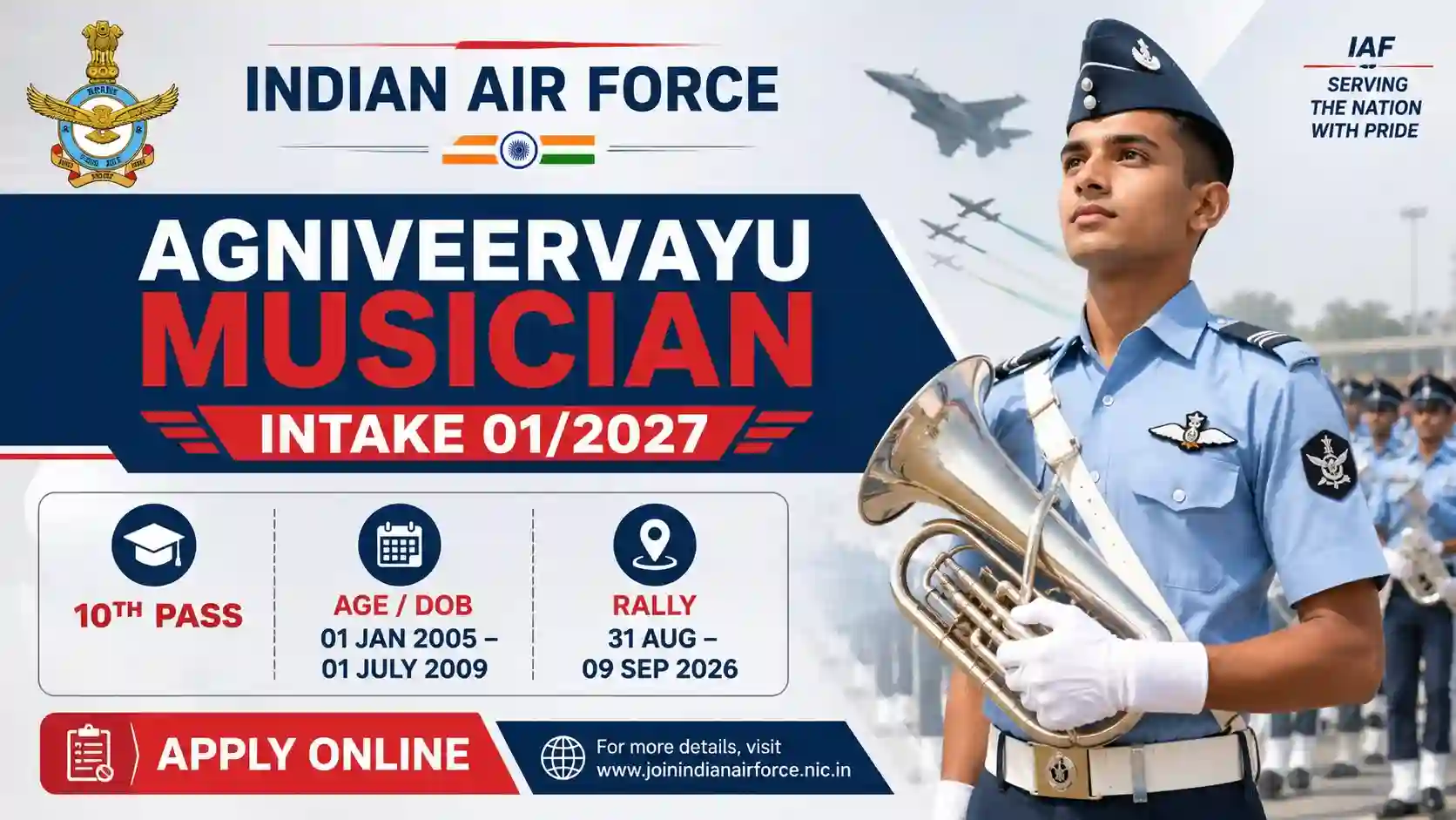 Indian Air Force Agniveervayu Musician Intake 01/2027