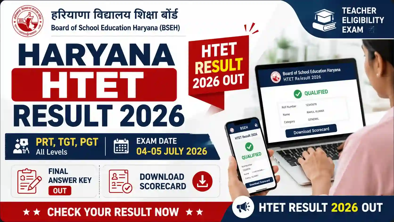 Haryana HTET Result 2026