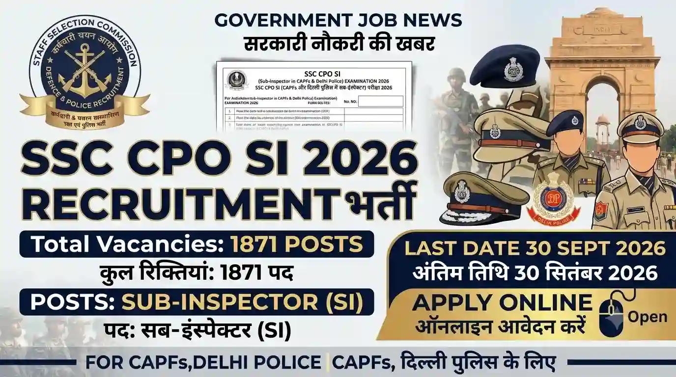 SSC CPO SI CAPF Recruitment 2026